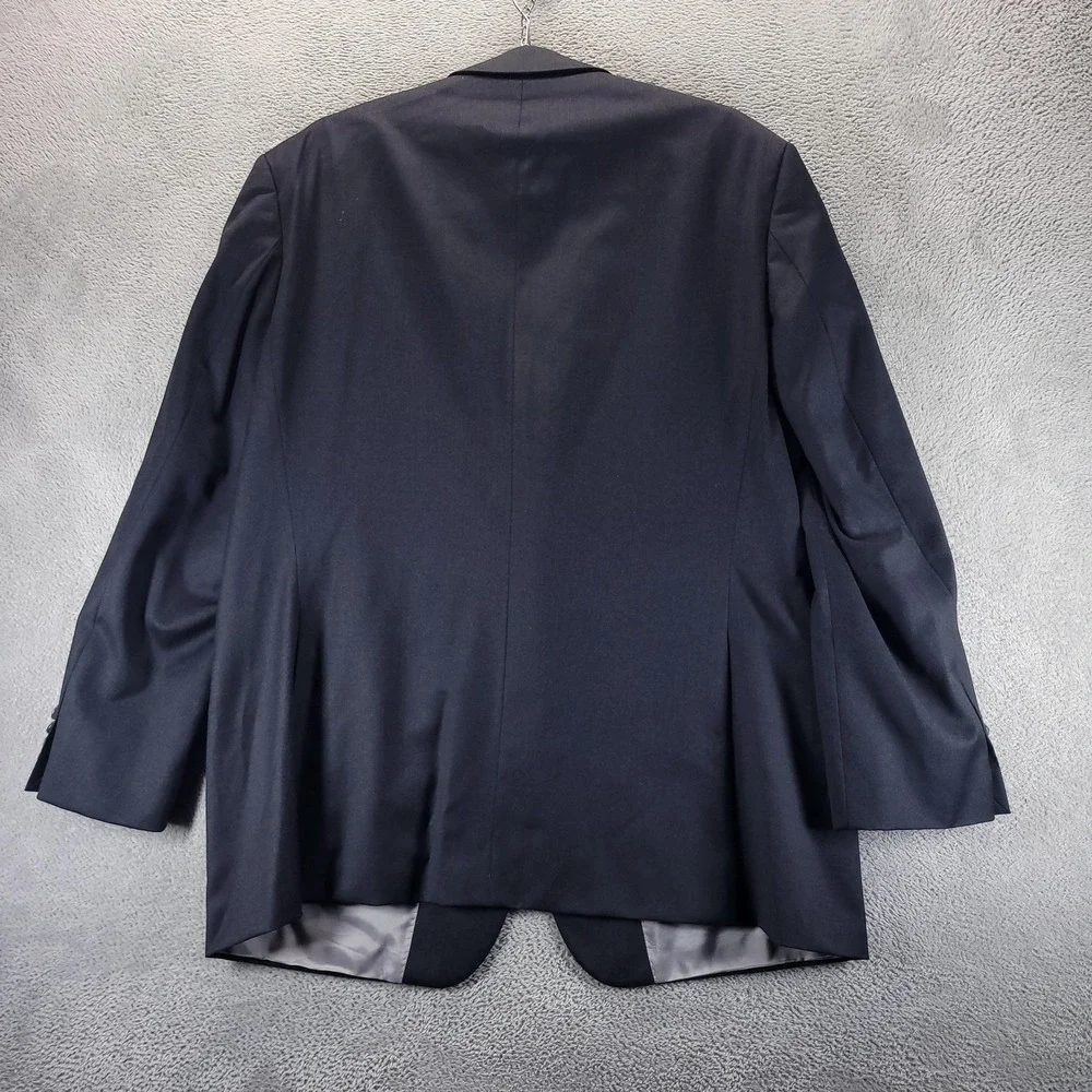 Hugo Boss Suit Jacket Mens 46R Blue Super 100 Wool Made In USA 2 Button